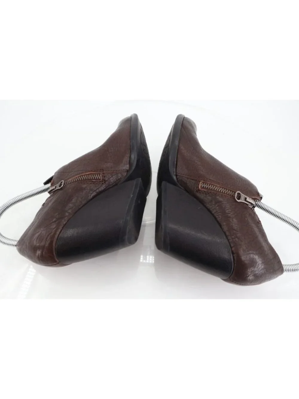 Kork Ease Natalya Women's 8 M Brown Leather Zip Wedge Ankle Bootie Shoes
